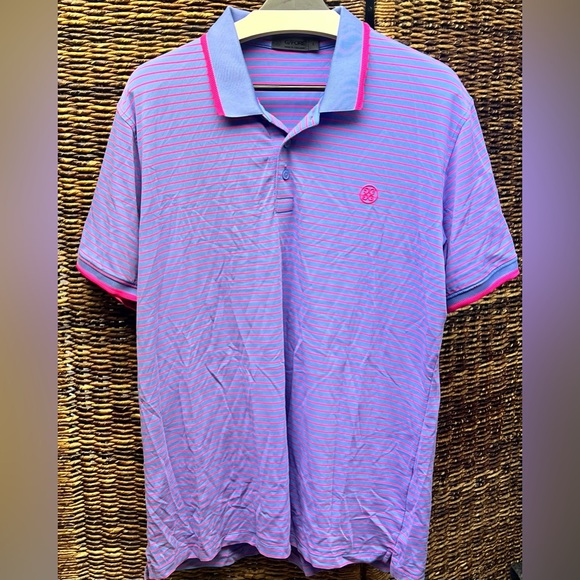 G/FORE Other - G/FORE Purple and Pink Striped Polo Shirt- Mens Large‎